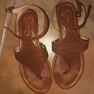 Jessica Simpson brown leather sandals